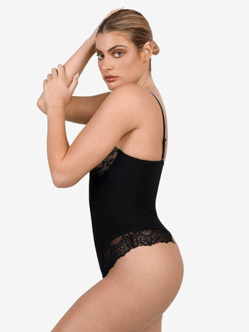 Shapewear Firm Control Smoothing Full Lace Thong Bodysuit