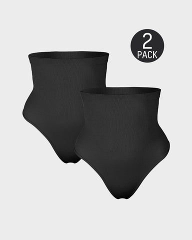 High-Waist Tummy Control Thong 2-Pack — No-Show, All-Day Comfort Sculpté