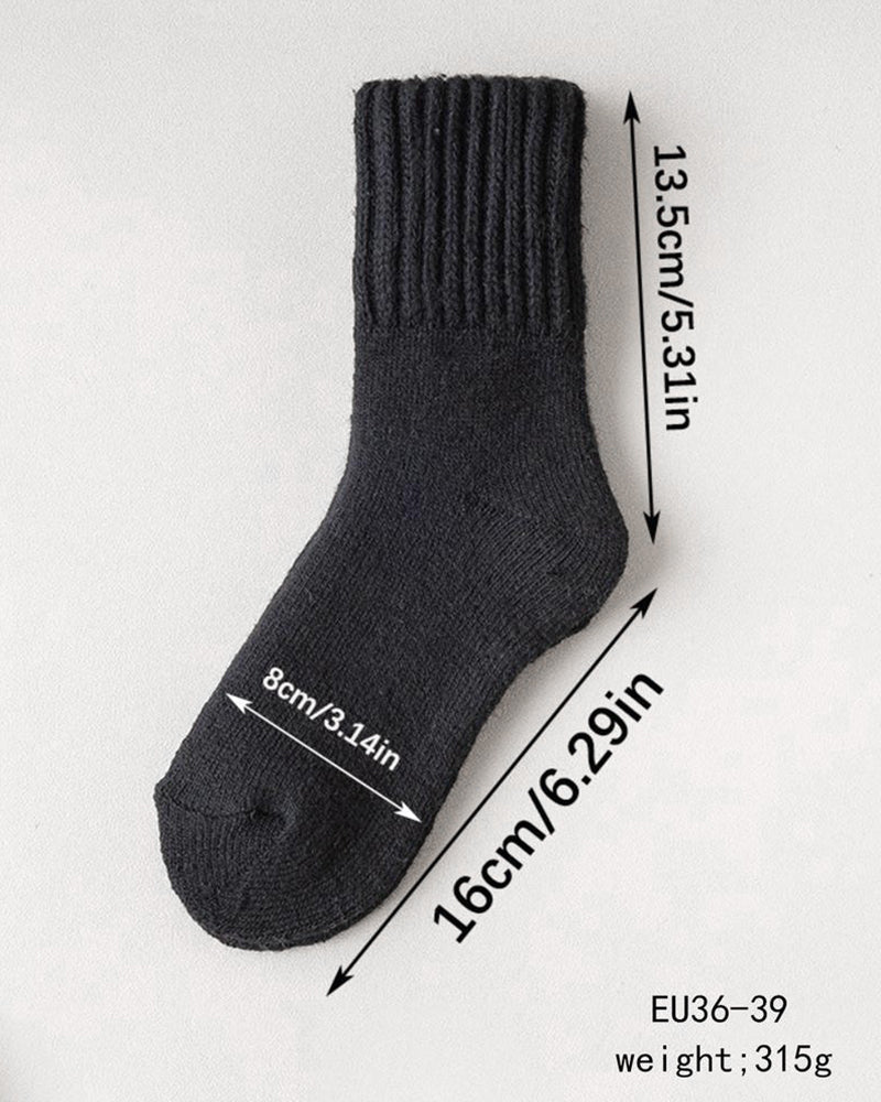 Ribbed Fleece-Lined Crew Socks — Warm, Cozy & Anti-Slip Sculpté
